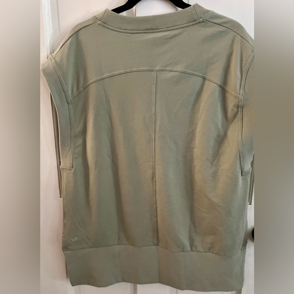 ATHLETA Retroterry V-Neck Sweatshirt Tee Sleeveless in Fern Green, Size L - Picture 12 of 16